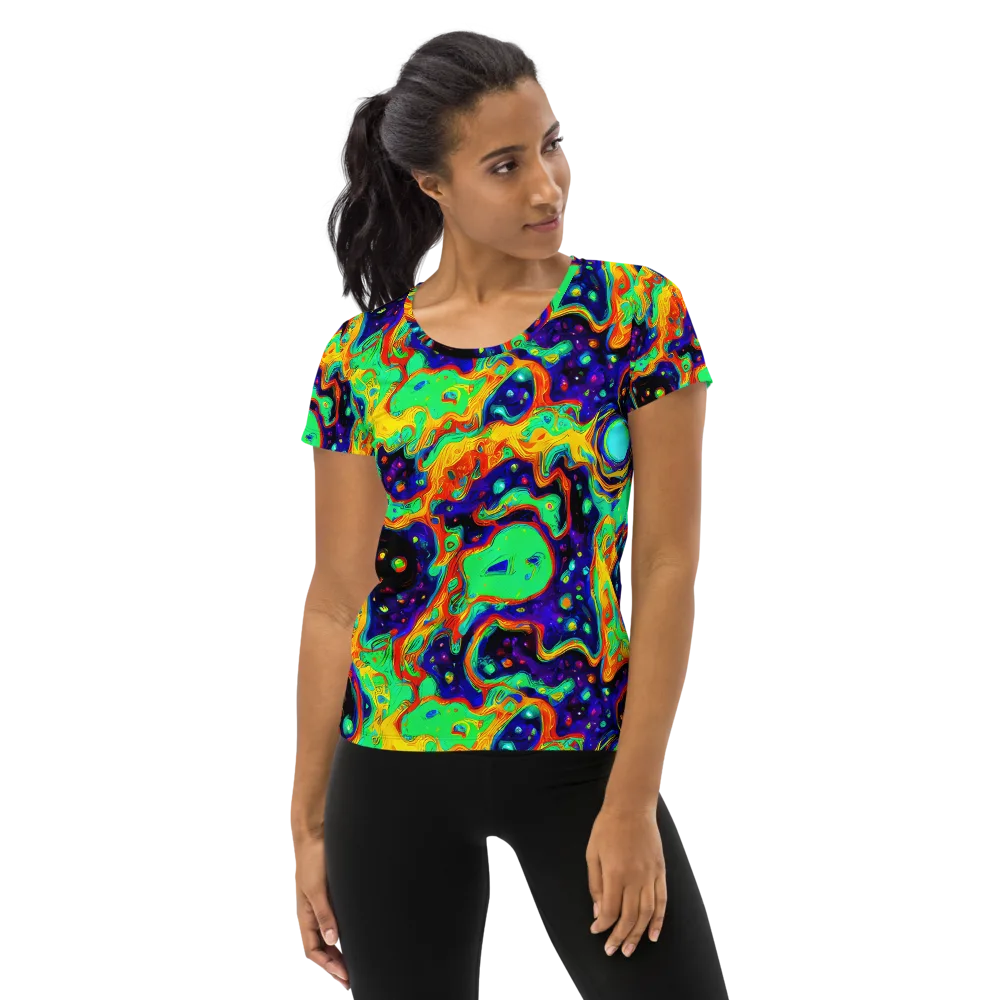 Deep Space Melt on Women's Athletic T-Shirt — Front
