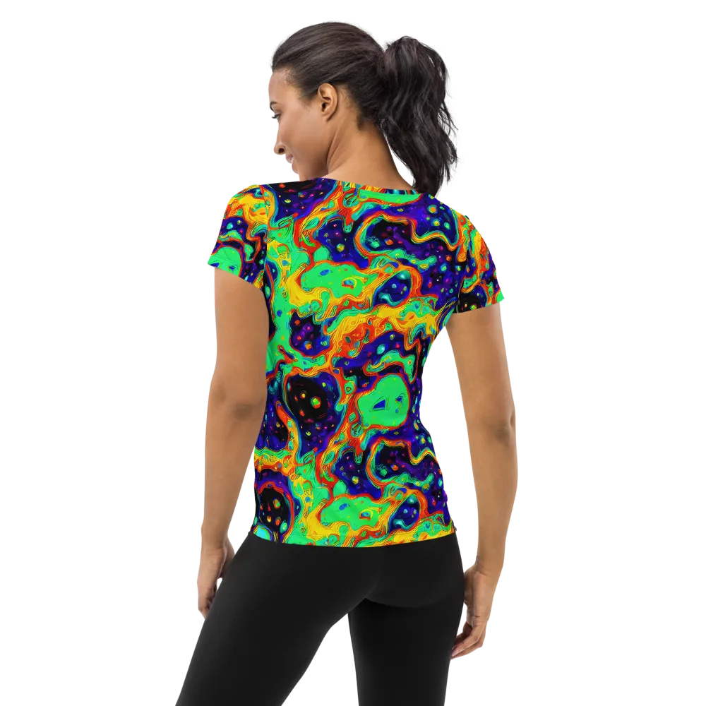 Deep Space Melt on Women's Athletic T-Shirt — Back