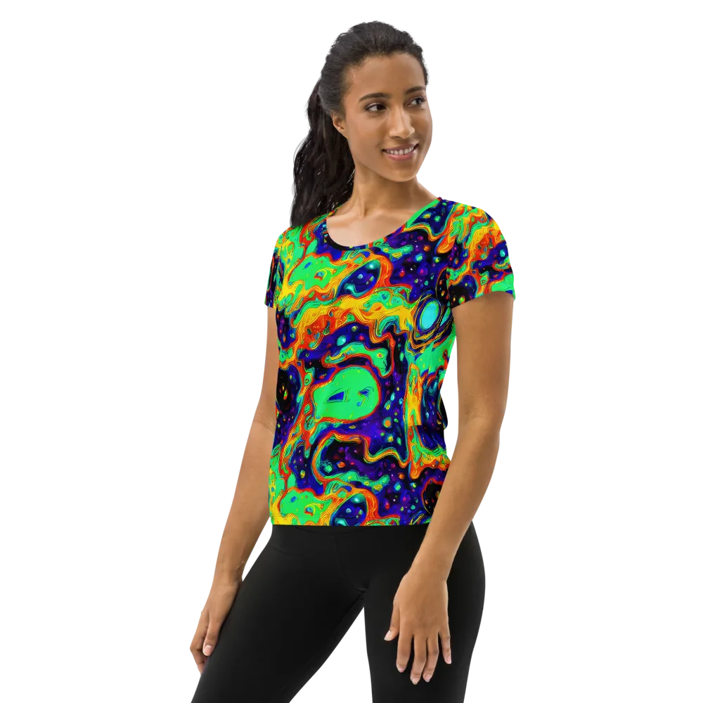 Deep Space Melt on Women's Athletic T-Shirt — Left