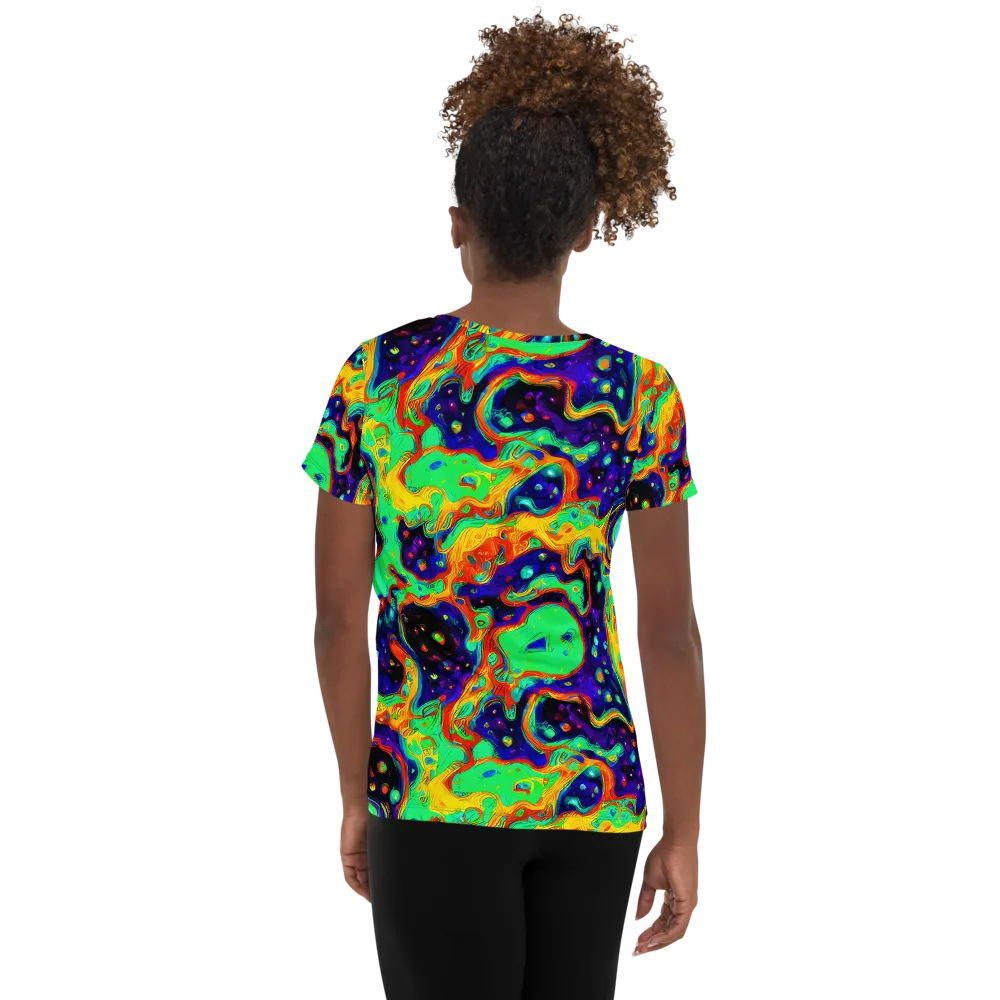 Deep Space Melt on Women's Athletic T-Shirt — Back