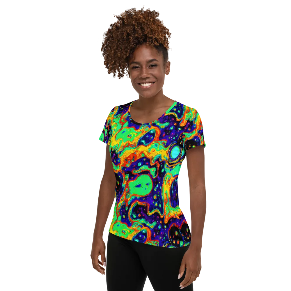 Deep Space Melt on Women's Athletic T-Shirt — Left