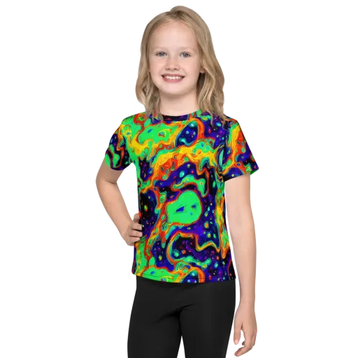 Deep Space Melt on a Kids Crew Neck T-Shirt