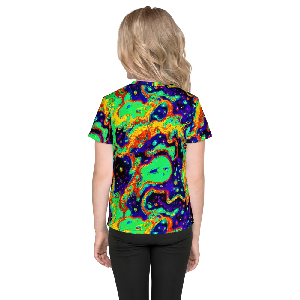 Deep Space Melt on Kids Crew Neck T-Shirt — Back