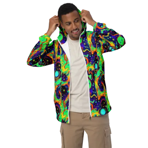 Deep Space Melt on a Men's Windbreaker