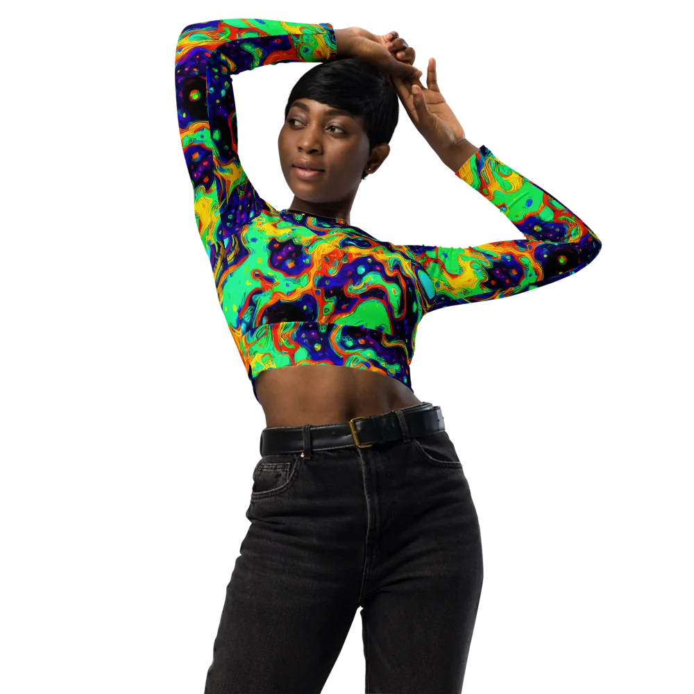 Deep Space Melt on Long Sleeve Crop Top — Front