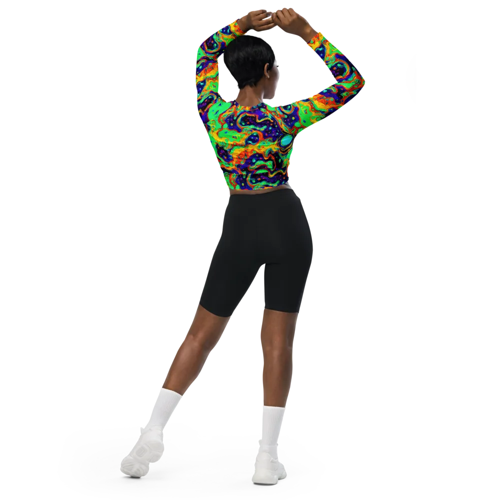 Deep Space Melt on Long Sleeve Crop Top — Back