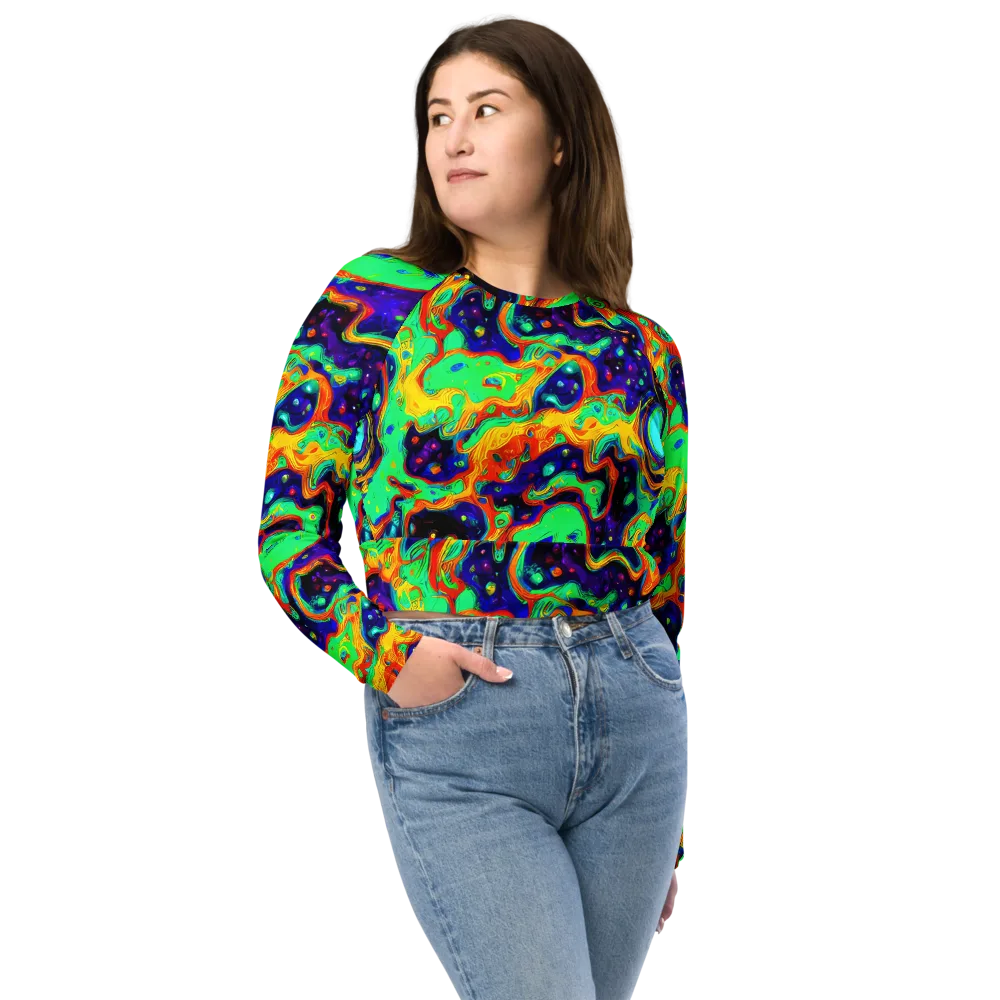 Deep Space Melt on Long Sleeve Crop Top — Front