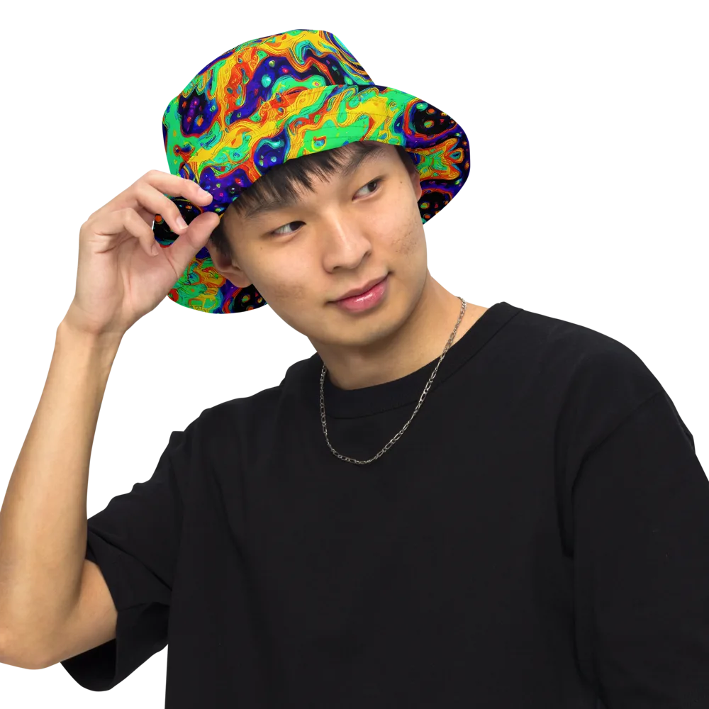 Deep Space Melt on Reversible Bucket Hat — Front Inside