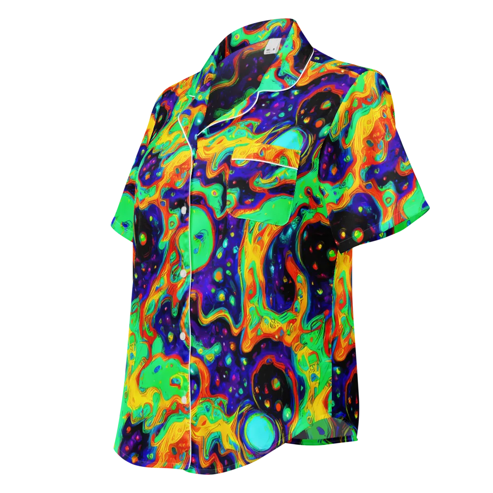 Deep Space Melt on Women's Short Sleeve Pajama Top — Left Front