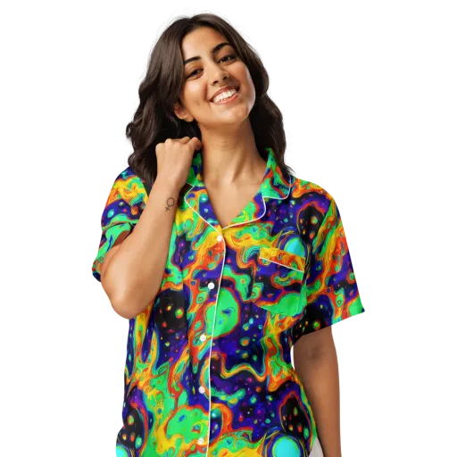 Deep Space Melt on a Women's Short Sleeve Pajama Top