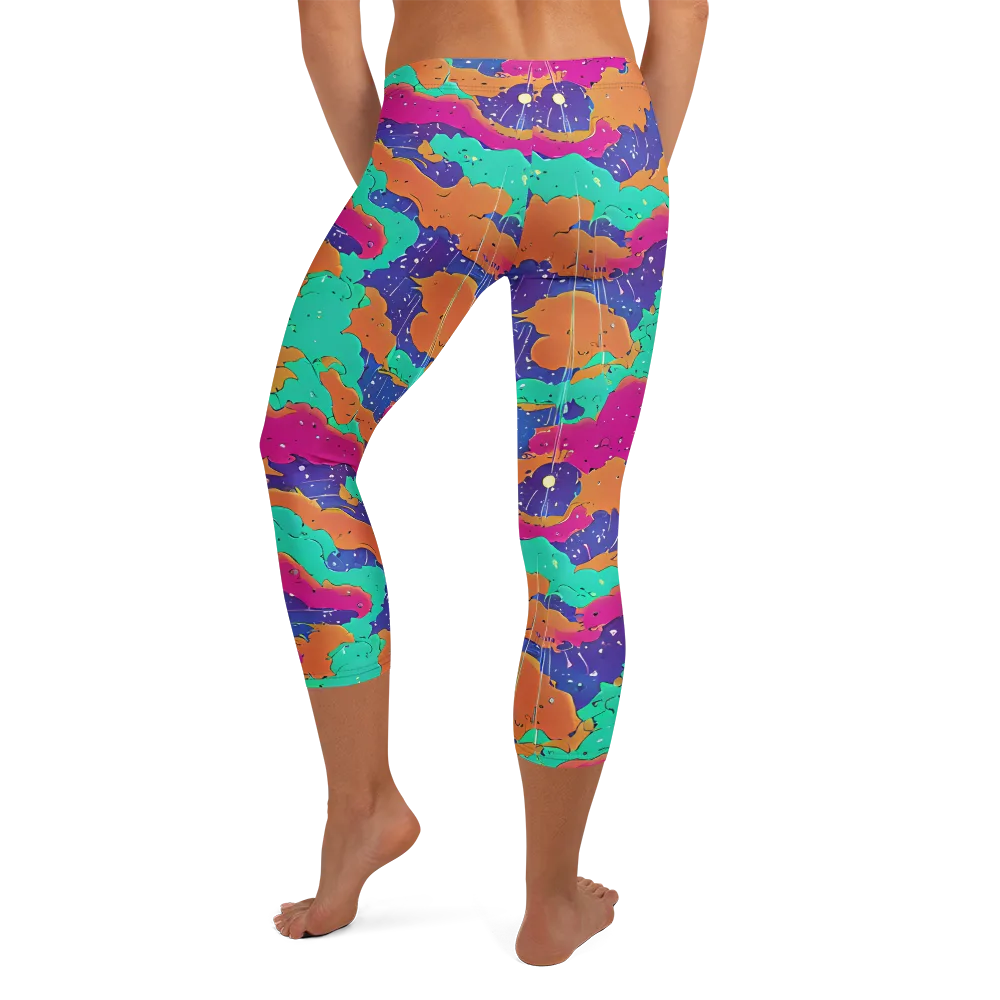 Arcade Ocean on Capri Leggings — Back