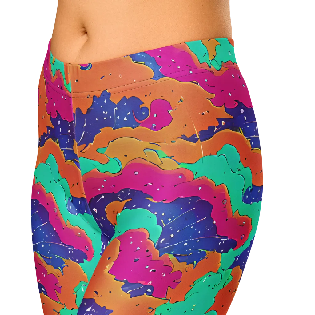 Arcade Ocean on Capri Leggings — Zoomed-in