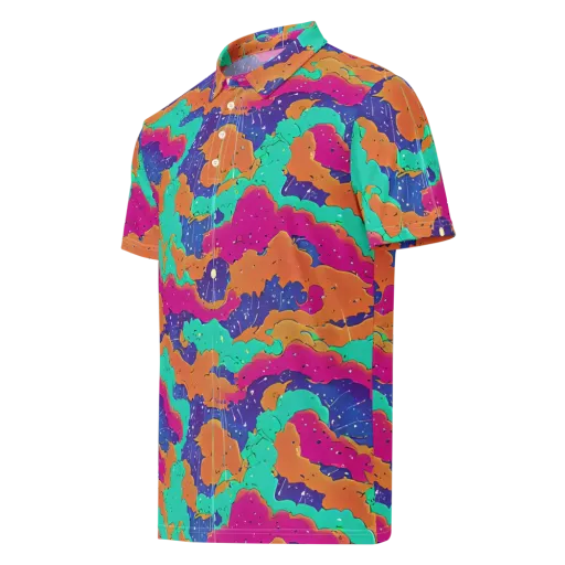 Arcade Ocean on a Men's Slim Fit Polo Shirt