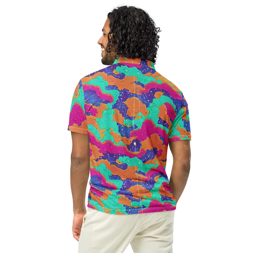 Arcade Ocean on Men's Slim Fit Polo Shirt — Back