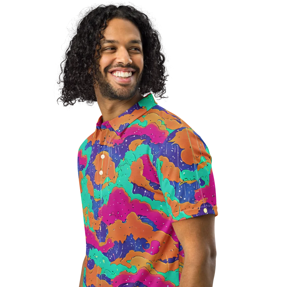 Arcade Ocean on Men's Slim Fit Polo Shirt — Left Front