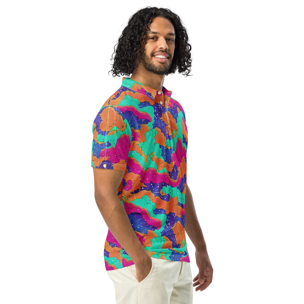 Arcade Ocean on Men's Slim Fit Polo Shirt — Right Front