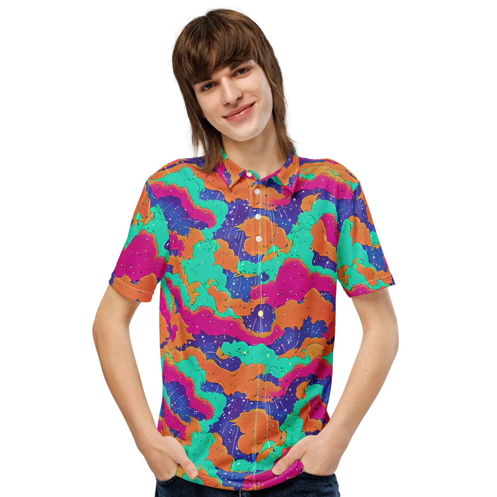 Arcade Ocean on Men's Slim Fit Polo Shirt — Front