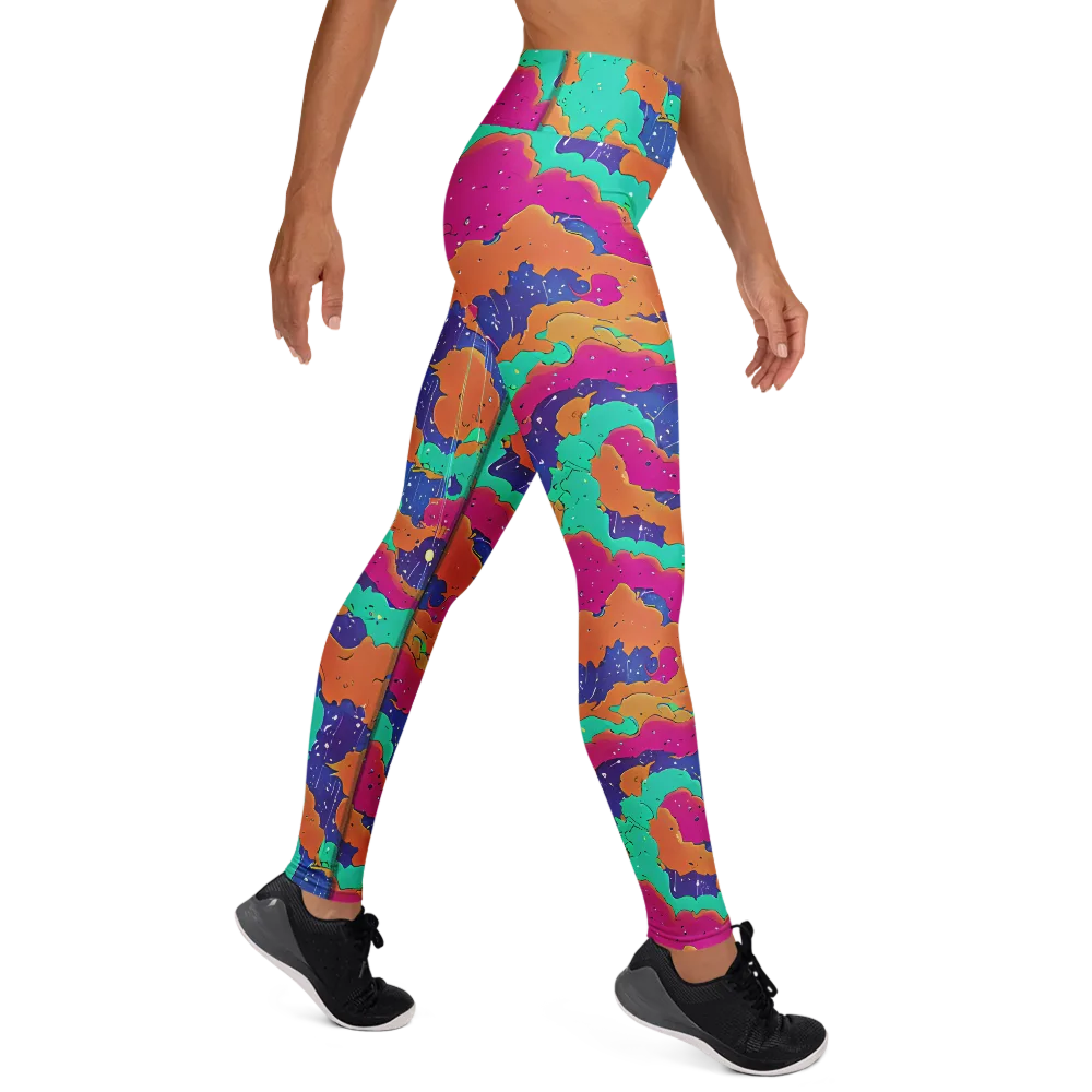 Arcade Ocean on Yoga Leggings — Right