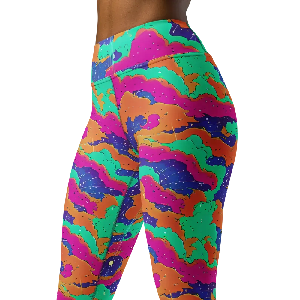 Arcade Ocean on Yoga Leggings — Left Front
