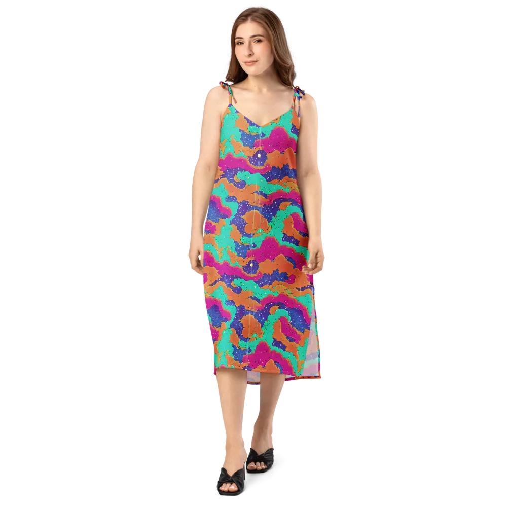 Arcade Ocean on Slip Dress — Front