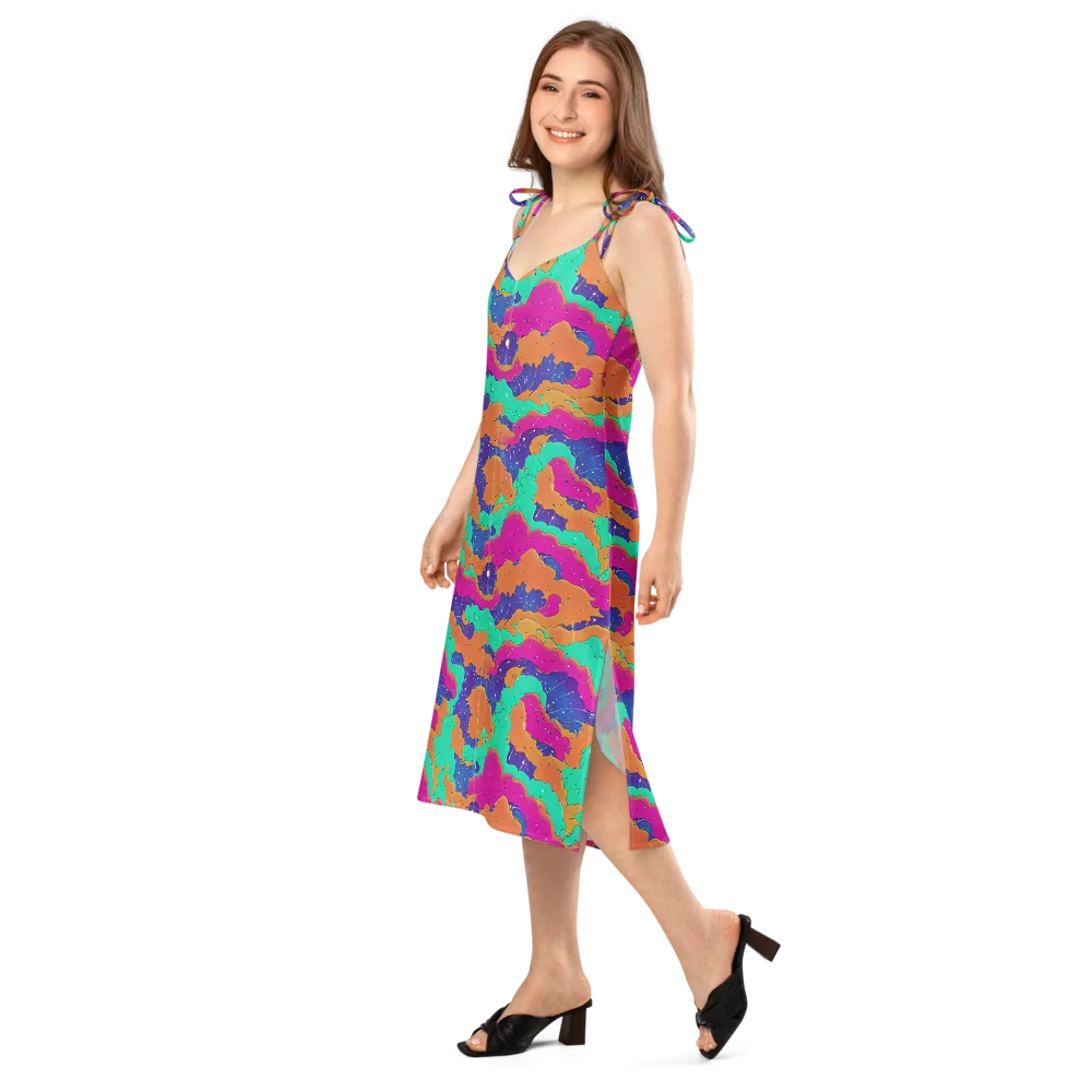 Arcade Ocean on Slip Dress — Left Front