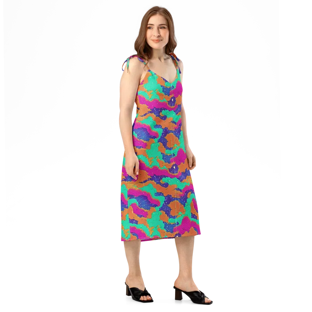 Arcade Ocean on Slip Dress — Right Front