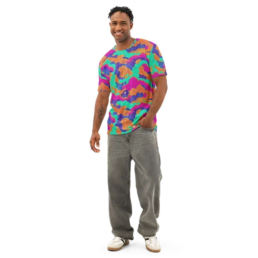 Arcade Ocean on Men's Cotton Crew Neck T-Shirt — Front