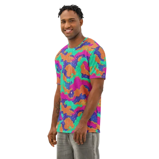 Arcade Ocean on a Men's Cotton Crew Neck T-Shirt