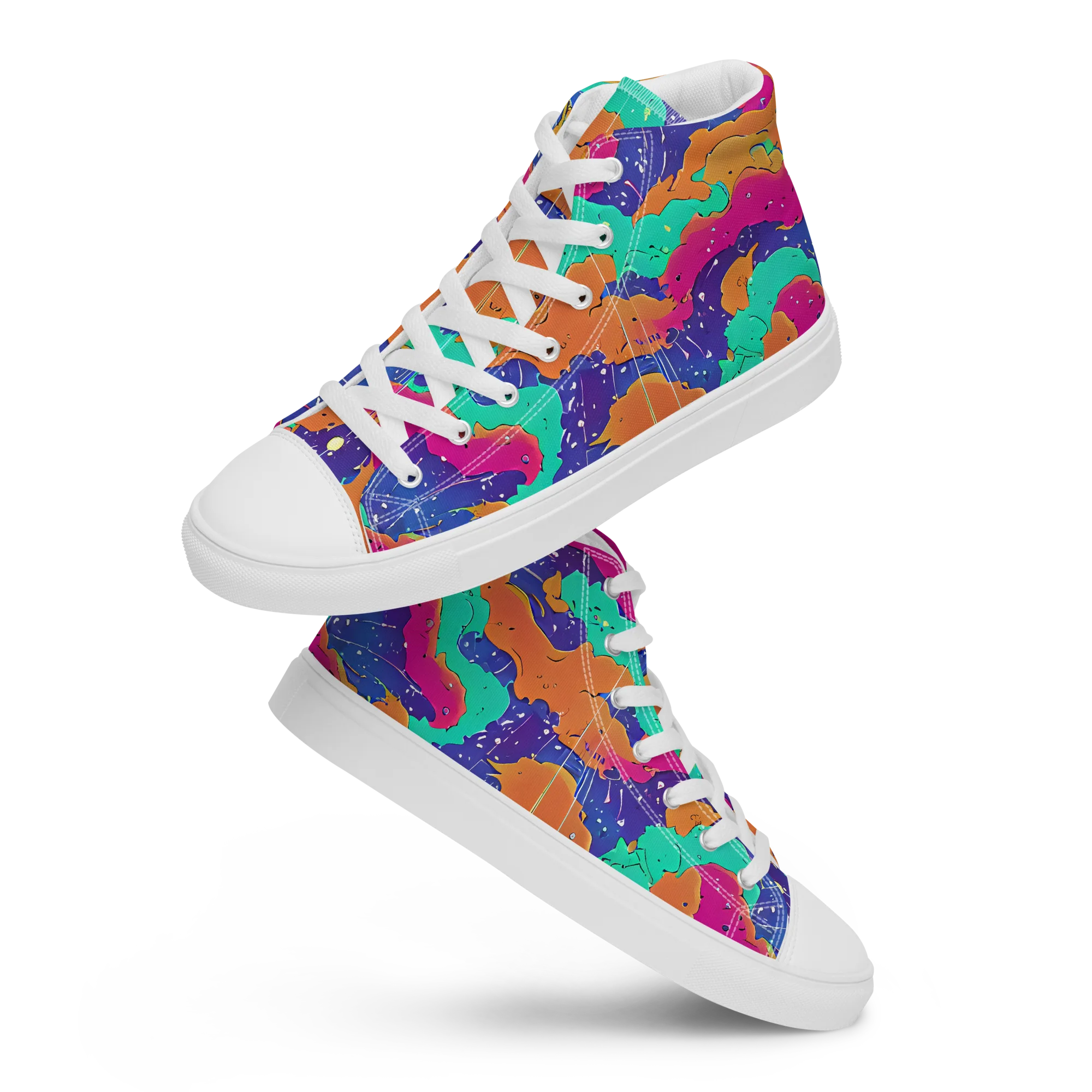 Arcade Ocean on Men's High Top Canvas Shoes — Front