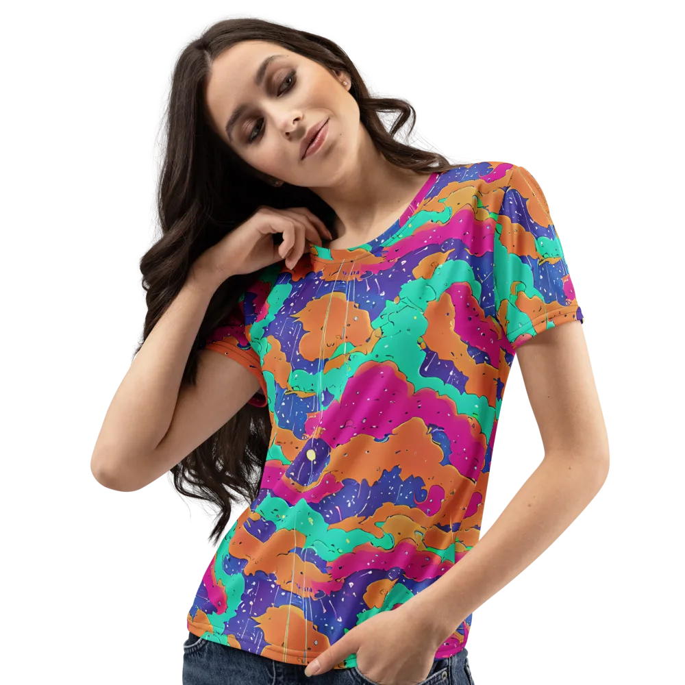 Arcade Ocean on Women's Crew Neck T-Shirt — Left Front