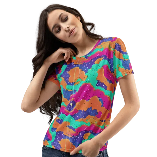 Arcade Ocean on a Women's Crew Neck T-Shirt