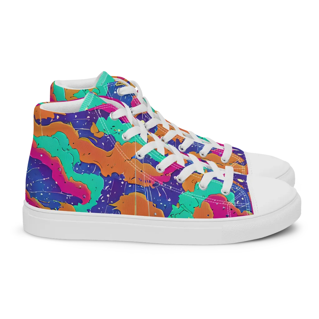Arcade Ocean on Women's High Top Canvas Shoes — Right