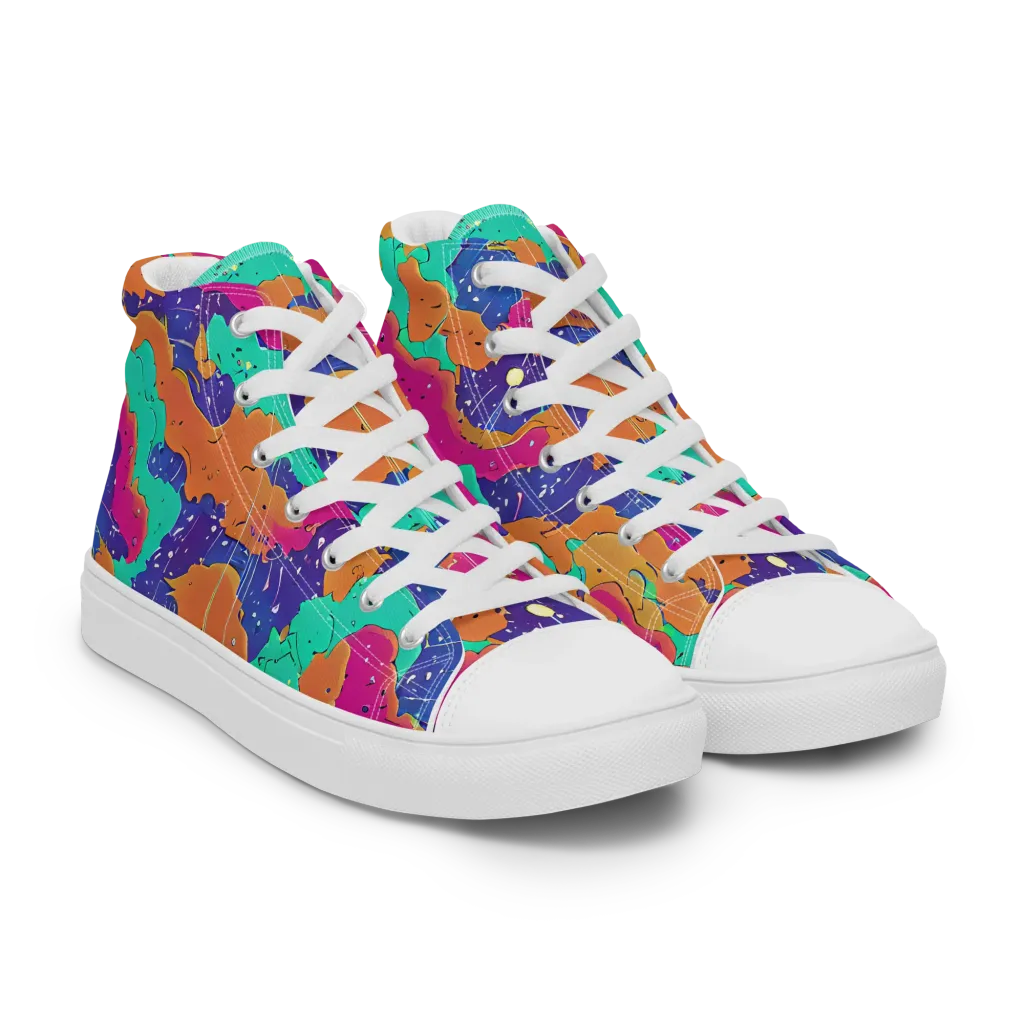 Arcade Ocean on Women's High Top Canvas Shoes — Right Front