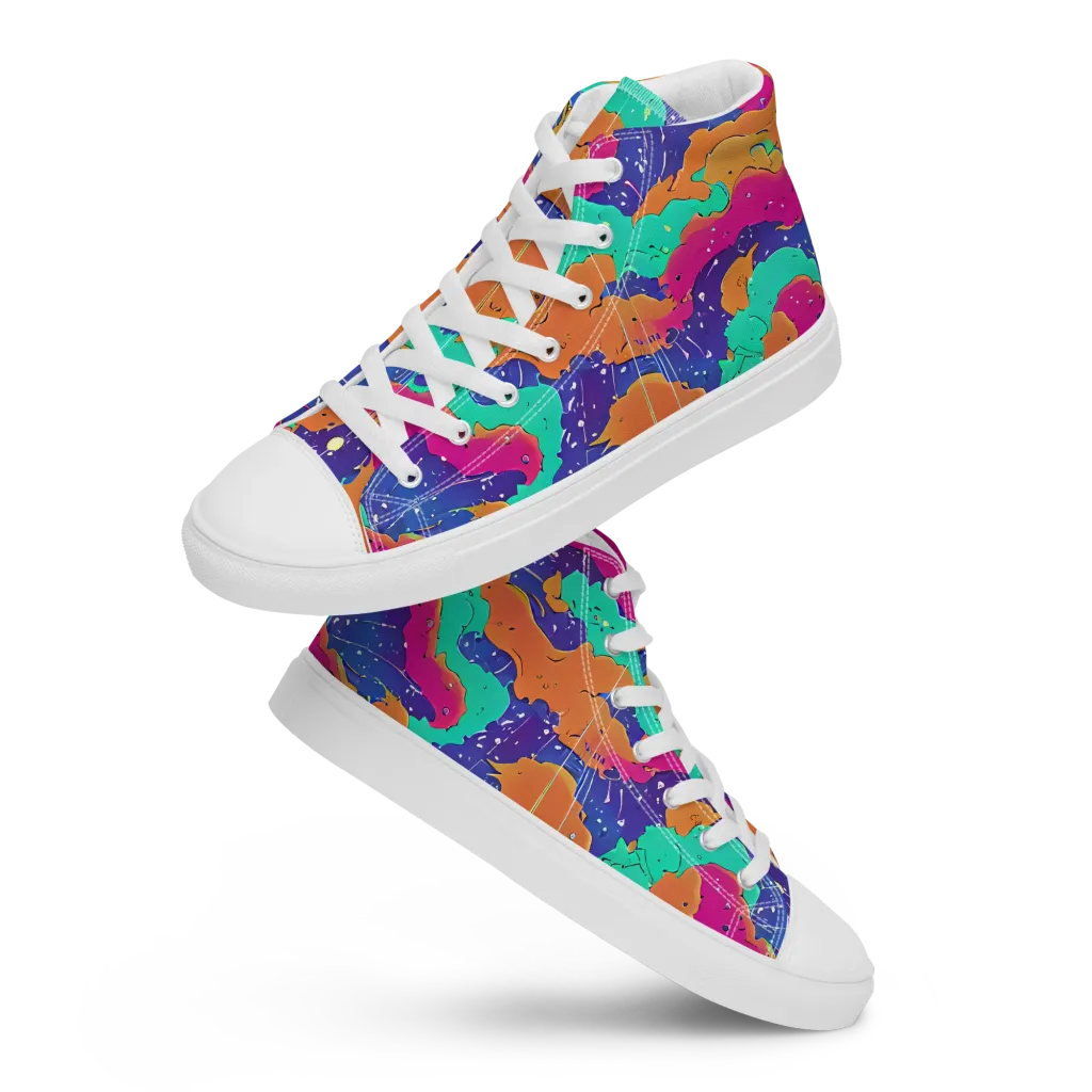 Arcade Ocean on Women's High Top Canvas Shoes — Front