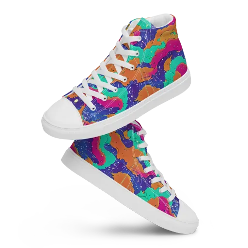 Arcade Ocean on a Women's High Top Canvas Shoes