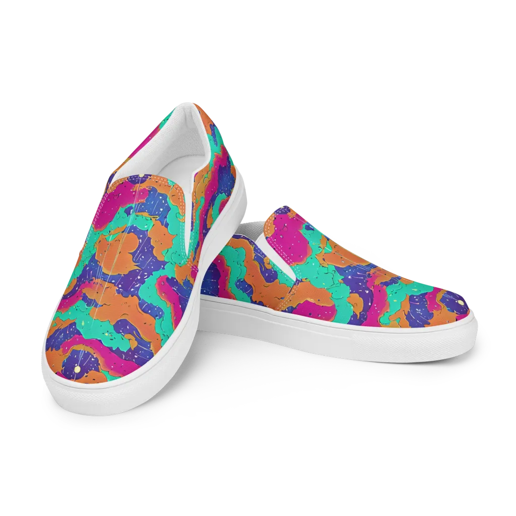 Arcade Ocean on Men's Slip-On Canvas Shoes — Left Front