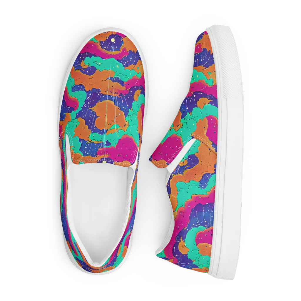 Arcade Ocean on Men's Slip-On Canvas Shoes — Front