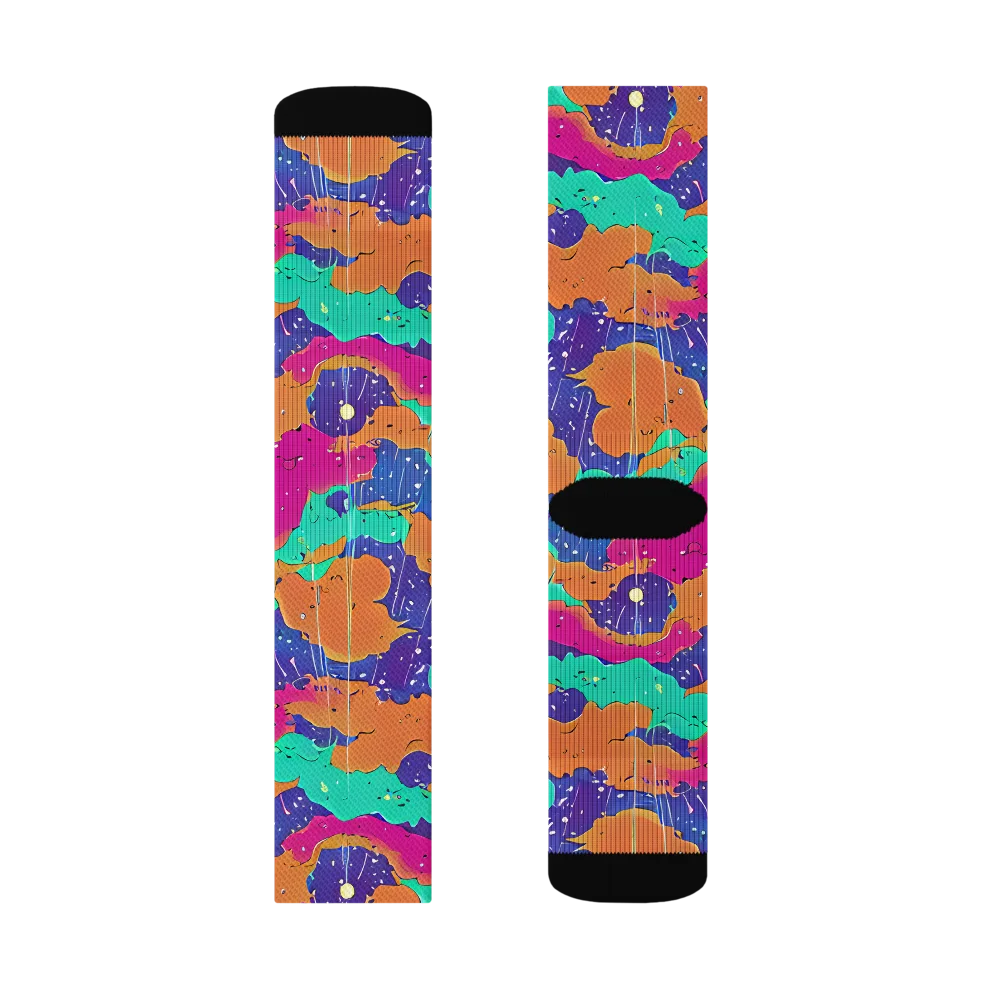 Arcade Ocean on Socks — Left Sock