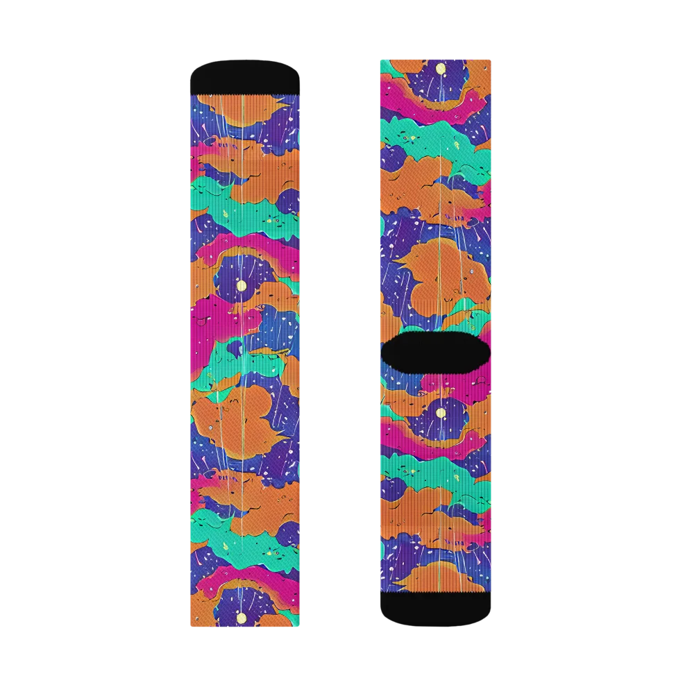 Arcade Ocean on Socks — Right Sock
