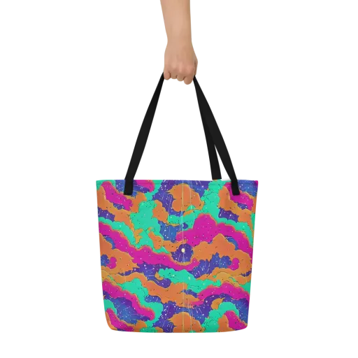 Arcade Ocean on a Large Tote Bag W/ Pocket