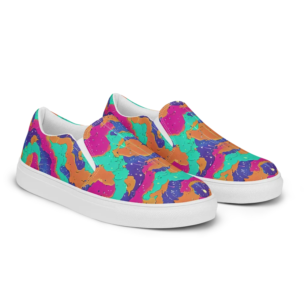 Arcade Ocean on Women's Slip-On Canvas Shoes — Right Front