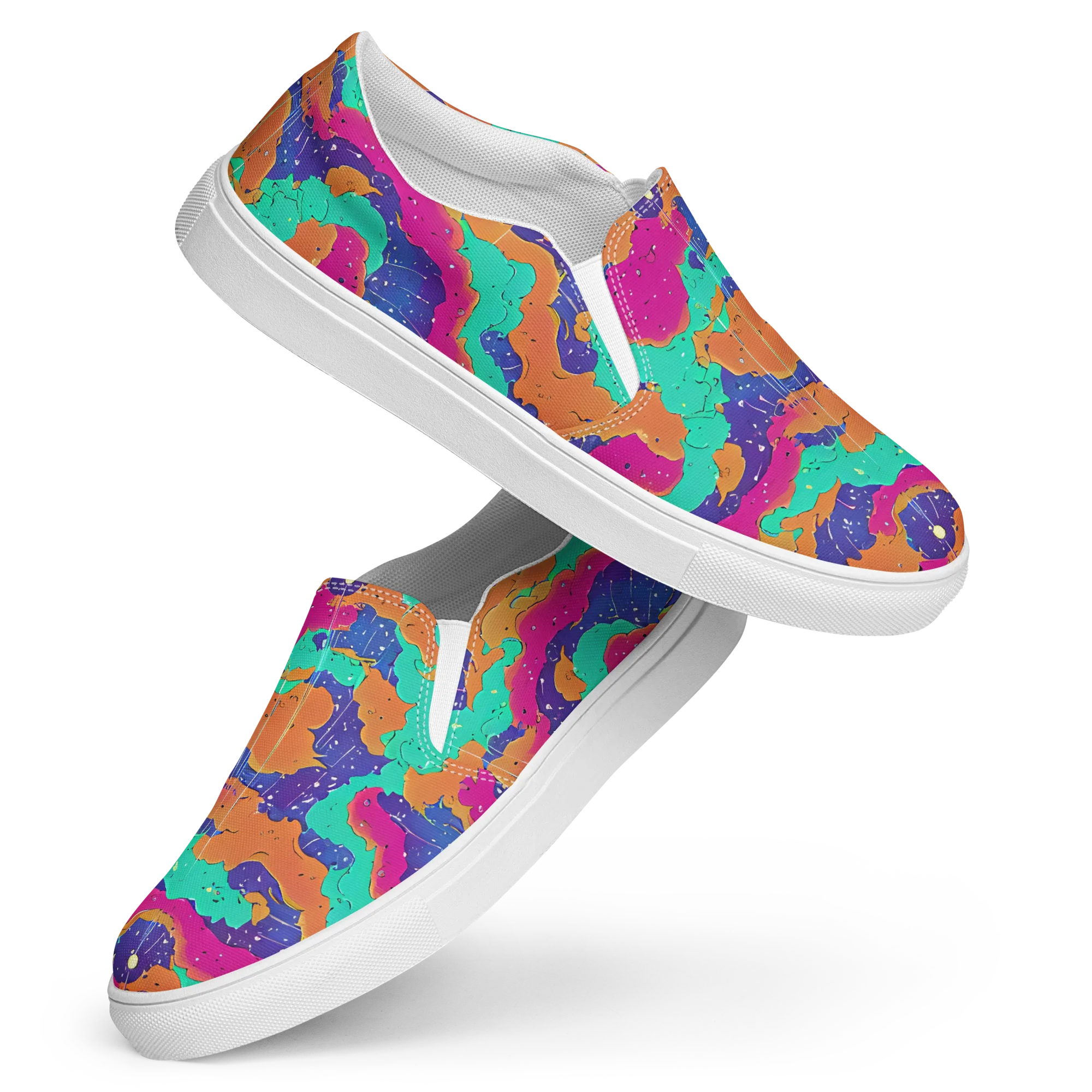 Arcade Ocean on Women's Slip-On Canvas Shoes — Front