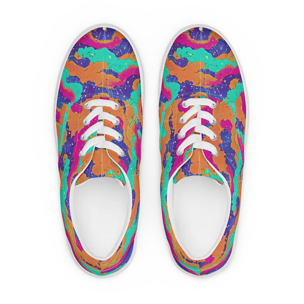 Arcade Ocean on Men's Lace-Up Canvas Shoes — Front