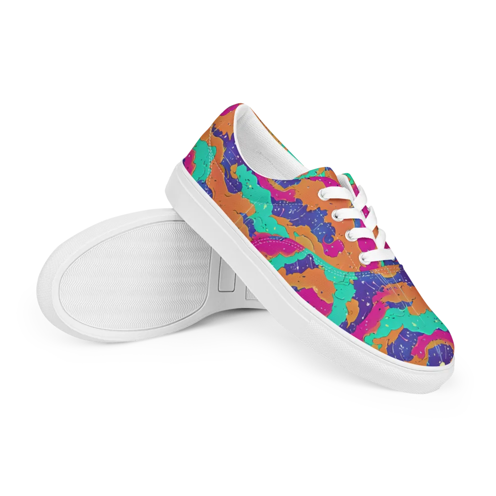 Arcade Ocean on Men's Lace-Up Canvas Shoes — Right Front