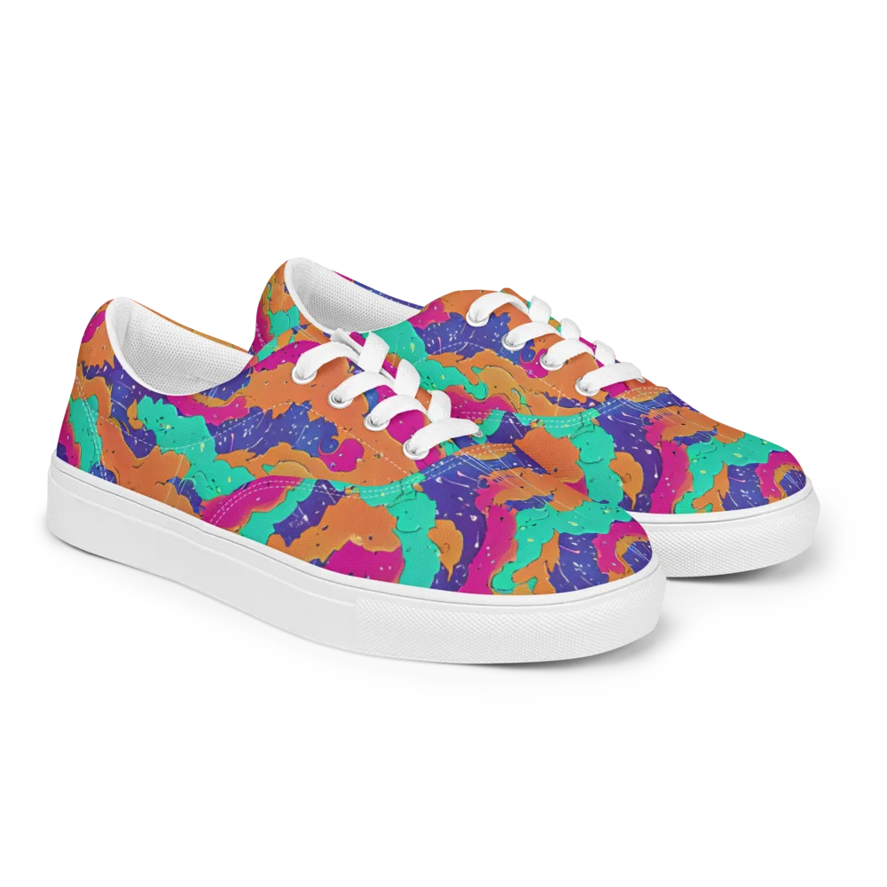 Arcade Ocean on Men's Lace-Up Canvas Shoes — Right Front