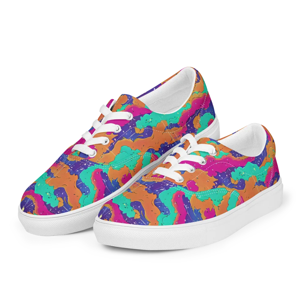 Arcade Ocean on Men's Lace-Up Canvas Shoes — Left Front