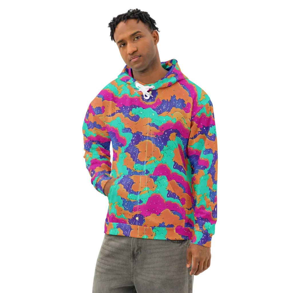 Arcade Ocean on Cotton Hoodie — Left Front
