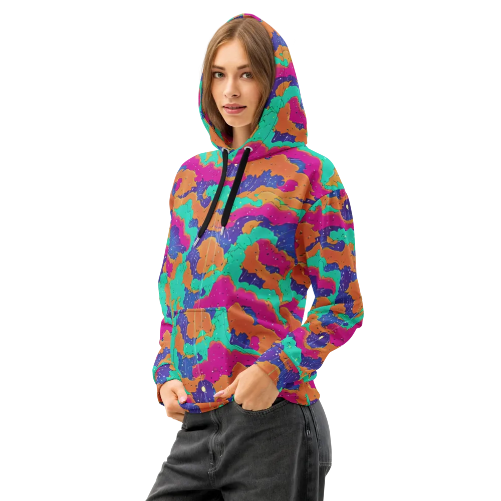 Arcade Ocean on Cotton Hoodie — Left Front