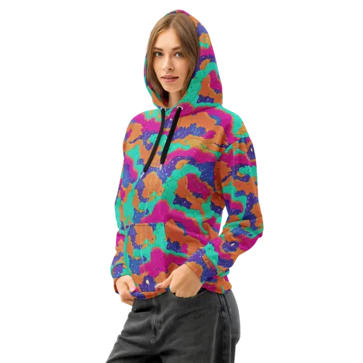 Arcade Ocean on a Cotton Hoodie