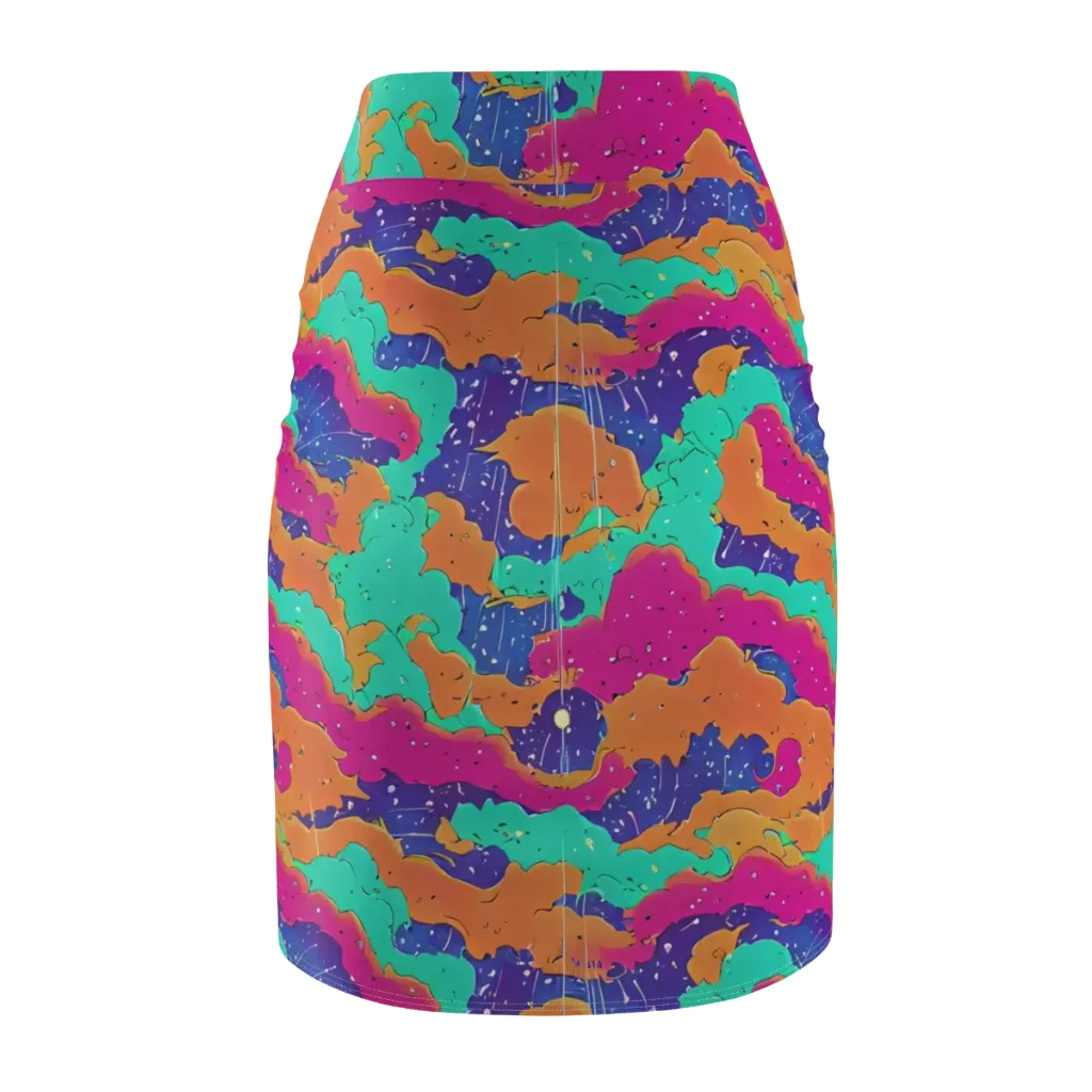 Arcade Ocean on Pencil Skirt — Back